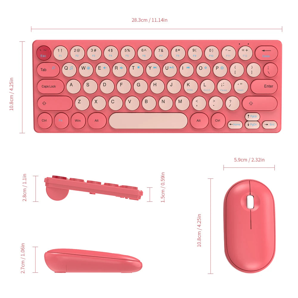 2.4G Wireless Keyboard and Mouse Combo Battery Power Bluetooth Keyboard and Mouse Set for Laptop for Ipad Cell Phone Tablet