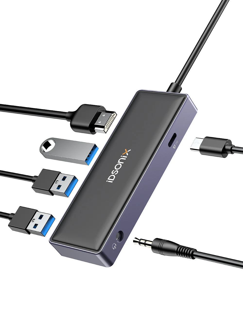 iDsonix Type C USB 3.0 HUB 15 in 1 Docking Station Multiport Adapter with HDMI 4K@60Hz PD100W Gigabit Ethernet SD/TF Card Reader