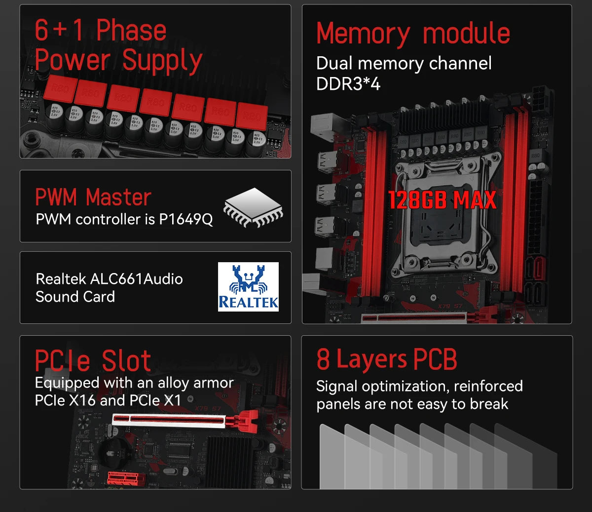 MACHINIST X79 S7 Motherboard Support Intel Xeon E5 v1&v2 LGA 2011 CPU Processor DDR3 REG ECC RAM Dual Channel Mainboard