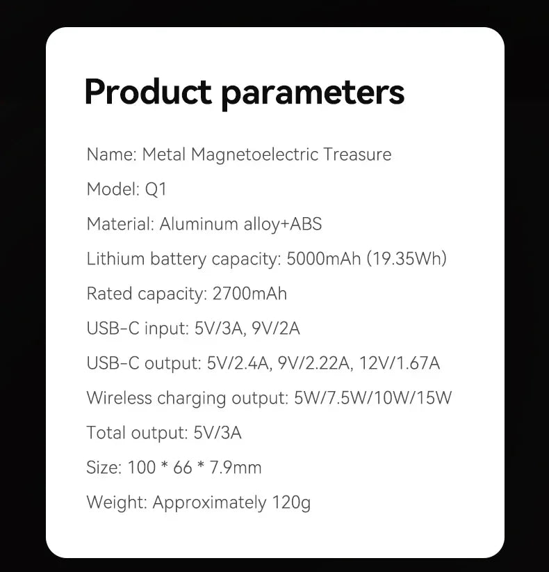 10000mAh Magnetic Power Bank Qi 2 Wireless Charger PD20W Super Fast Charging For MagSafe Powerbank for iPhone Samsung Xiaomi