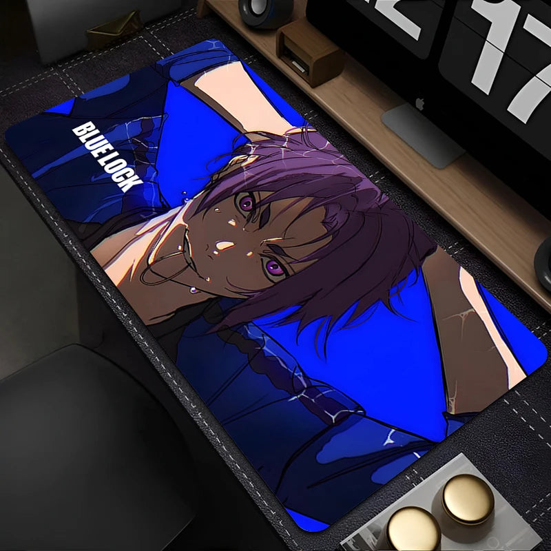 Mouse Pad Japan Anime Blue Lock Nagi Seishiro Mousepad PC Gamer Keyboard Rug Black And White Laptop Gaming Accessories Desk Mat
