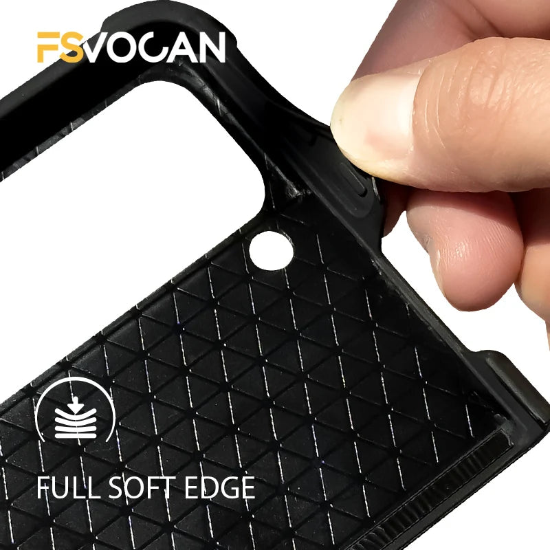 Carbon Fiber Pattern Case For Samsung Galaxy Z Flip4 Z Flip 7 6 5 3 5G 3 4 Drop Tested Protection Colorful Phone Cover Glossy