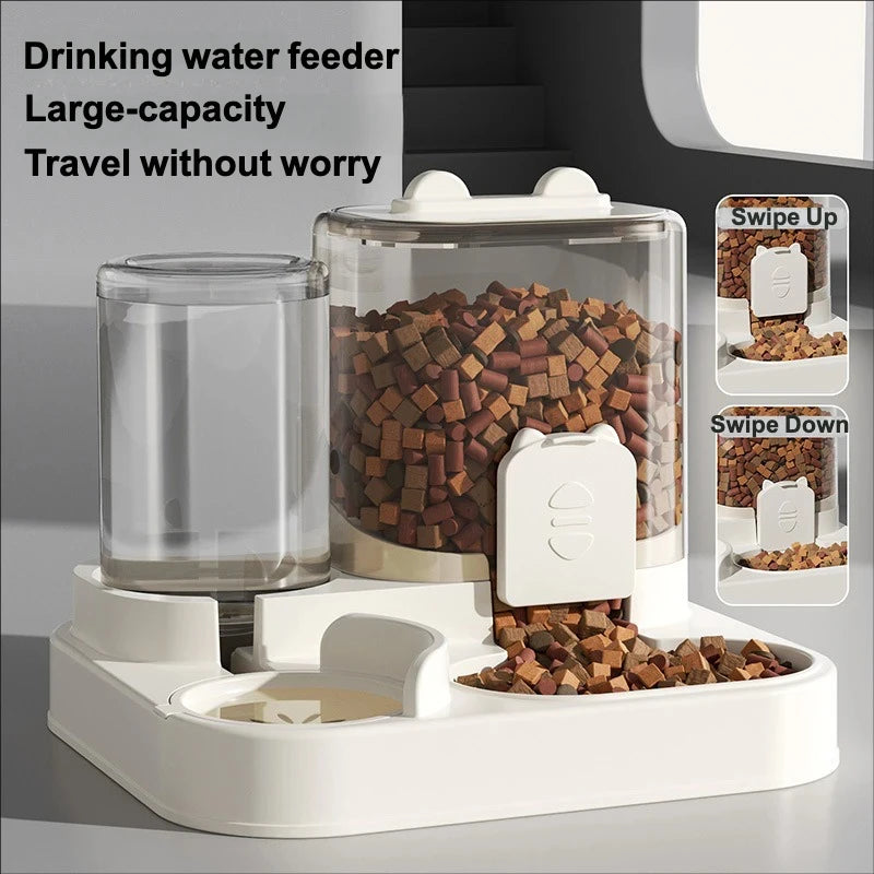 Automatic Cat Feeder Water Dispenser 2-in-1 Pet Food Container Gravity Feeding Bowl for Cat Dog Pet Supplies