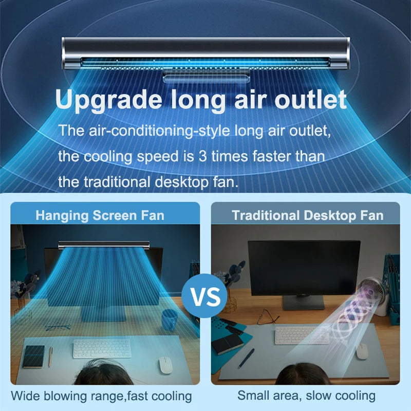 2025 Upgraded Portable Air Conditioner USB Charger Adjustable Office Computer Screen Mounted Electric Fan Desktop Tower Fan