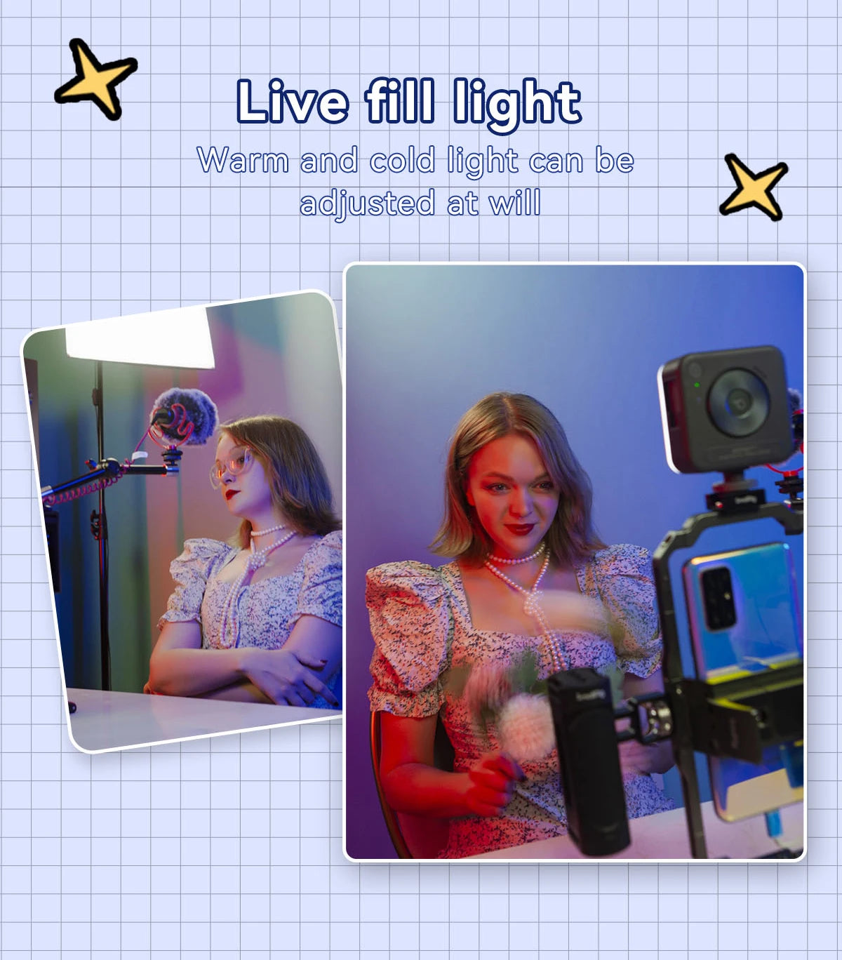 SmallRig P96 LED Video Light  Mini LED Camera Lights 2200mAh 6500k Zoom Photo Video Lighting for Youtube Tiktok Vlog Fill Light