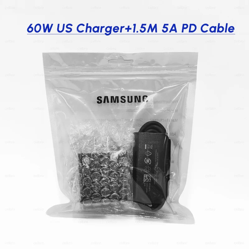 Samsung S26 Ultra original 60W Charger PD Type C Adapter EU Plug Fast Charge Samsung S25+ S25 S24 S23 S22 Ultra A57 Tab S10 S9