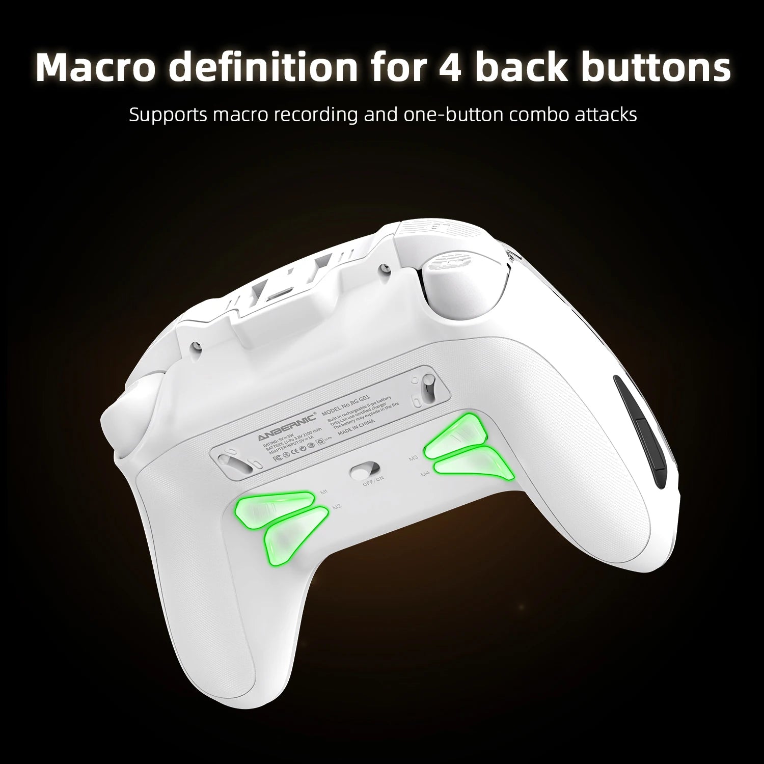 Anbernic RG G01 Interactive Screen Wireless Gaming Controller Compatible with PC/Steam/Linux/Android/Switch/IOS 2.4G Wireless Bluetooth Controller Gamepad Hall Effect Triggers