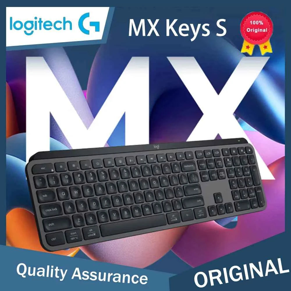 New Logitech MX Keys S Wireless Keyboard Low Profile, Backlighting Bluetooth USB C Rechargeable for Windows Programmable Keys
