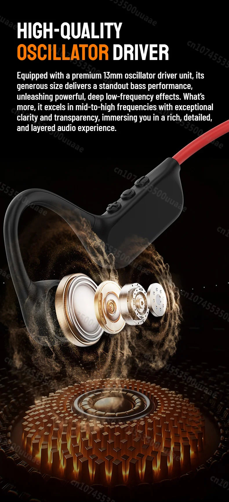 Monster XB01 Bone Conduction Bluetooth 6.0 Headphone HiFi Stereo Wireless Earphones IP56 Dust/Water Resistance Sports Earhook