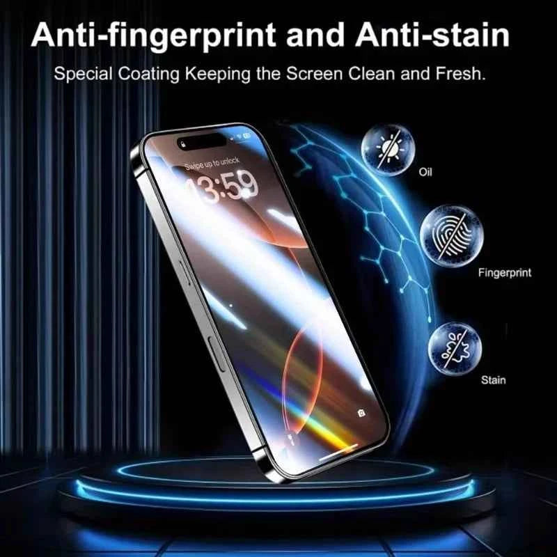 Dust Free Easy Installation HD Screen Protectors For iPhone 17 16 15 14 Plus 13 12 Mini 11 Pro Max XR X XS 17 Air Tempered Glass