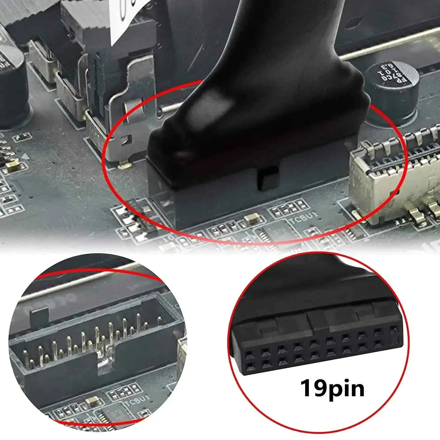 Internal USB 3.0 19-Pin To USB 2.0 9-Pin Female-Male Connector Motherboard Adapter Converter Cable for Desktop Data Transmission
