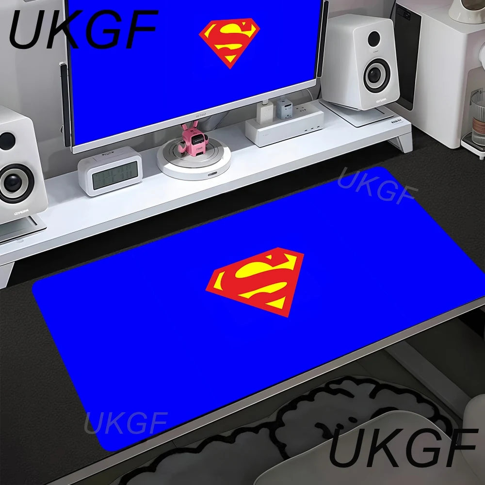 Anime S-Superman Mouse Pad Office PC Speed Gamer Keyboard Mousepad Laptop Gaming Accessories XXL Desk Mat 900x400 Carpet