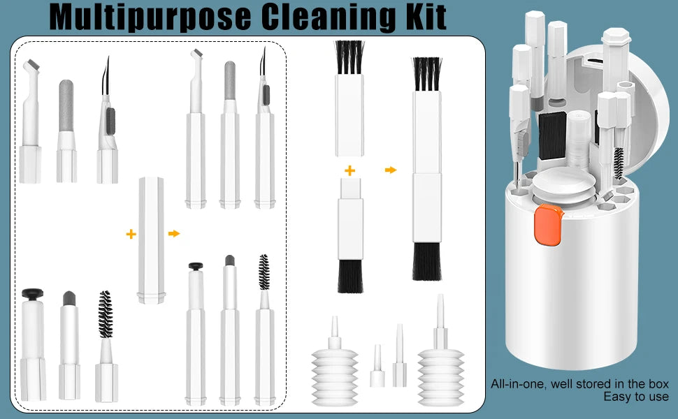 20 in 1 Multifunctional Cleaning Kit for AirPods, Keyboard, Laptop, Earbuds, Camera, Phone, USB C Port Cleaner