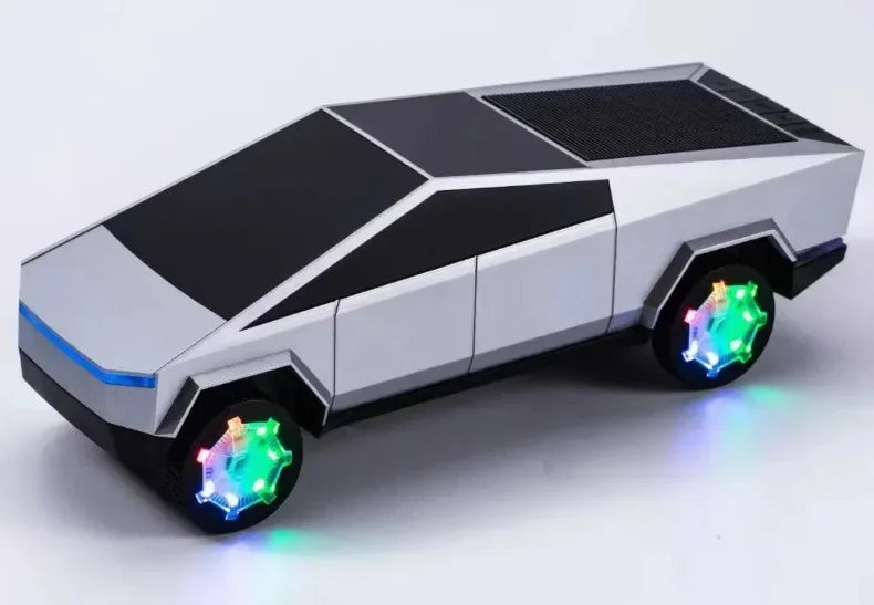 2026 Cybertruck Car Model Wireless Bluetooth Speaker Stereo Sound Bass Woofer Hifi Music Active USB TF AUX Fm BT RGB Toy Gift