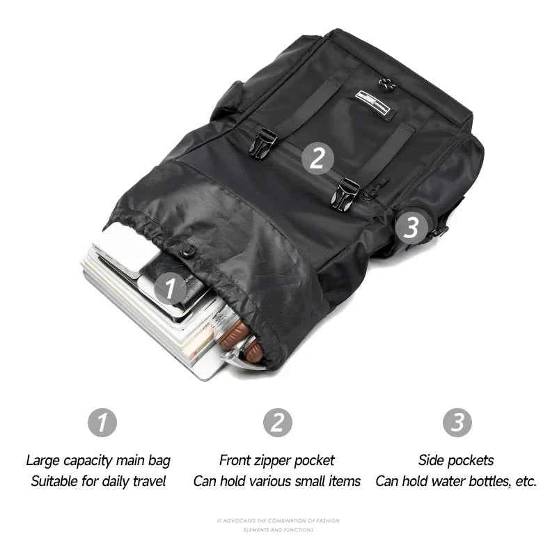 Large Capacity Laptop Backpack Travel Business Men Backpack  Oxford Waterproof With Anti-Theft Zipper Bag Fit Explorer Hiking