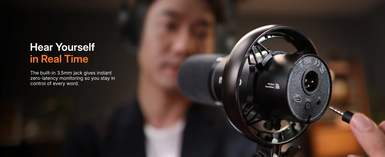 maono PD200W Hybrid Wireless Podcast Mic for PC/Phone/Camera XLR/USB Dynamic Microphone for Streaming Recording Content Creation