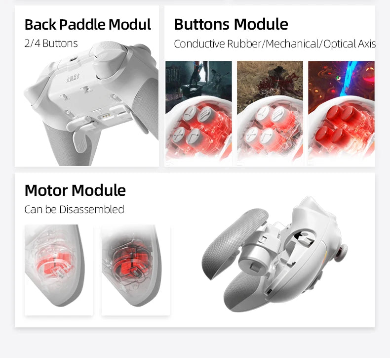 BEITONG PanGu Gamepad Customizable Modular Controller Wireless Bluetooth Gaming Controller for PC/NS2/Mobile/Steam