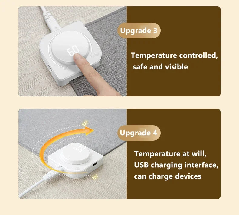 Intelligent Electric Heating Mouse Pad Winter Hand Warmer Computer Desk Heated Mat Office Desk Warming Pad Keyboard Table Mat