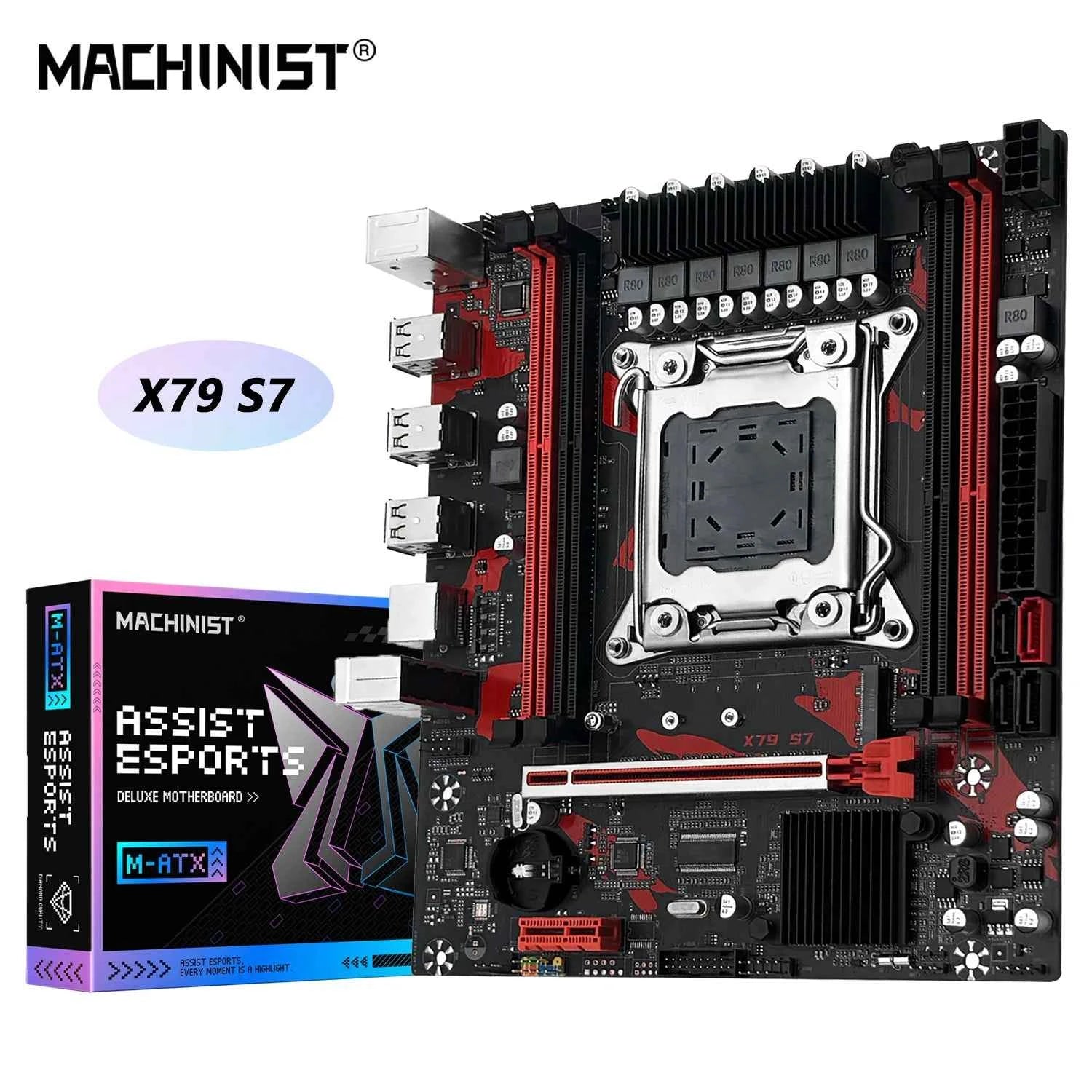 MACHINIST X79 S7 Motherboard Support Intel Xeon E5 v1&v2 LGA 2011 CPU Processor DDR3 REG ECC RAM Dual Channel Mainboard