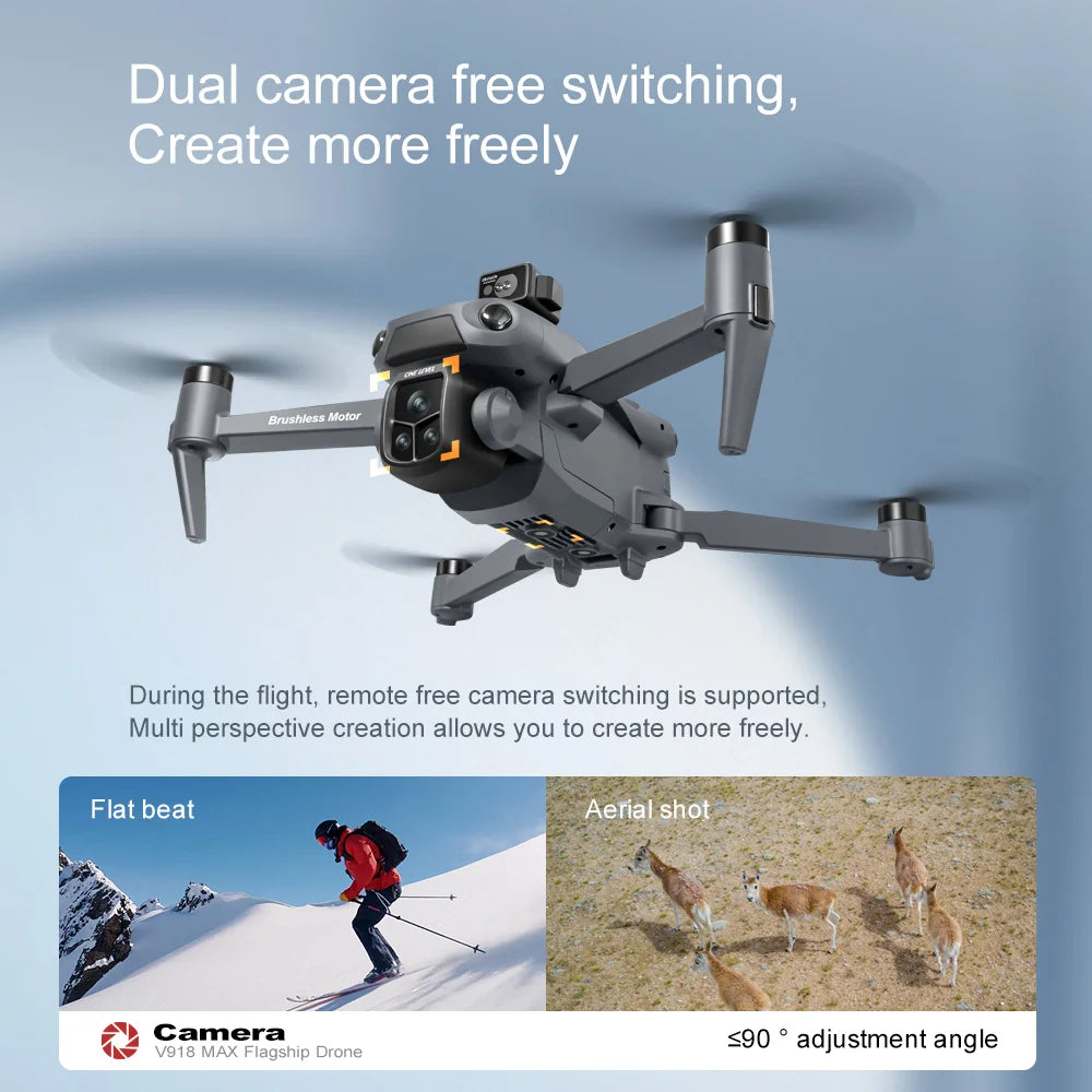 Lenovo V918 3S GPS Drone 8K Professional Camera Aerial FPV Brush power Laser Obstacle with Large Screen RC Folding 2026