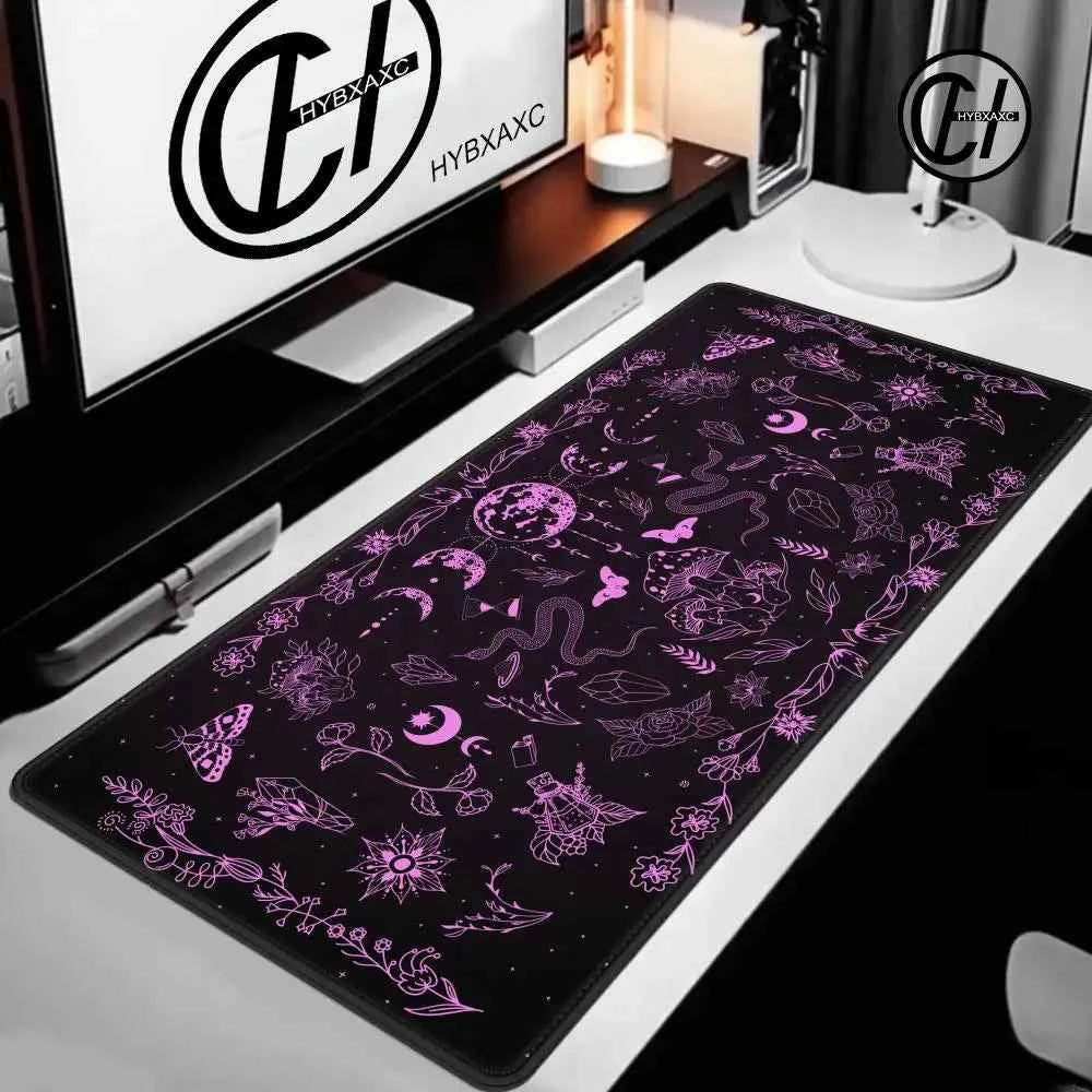 Purple Tarot Card Rubber Mouse Pad Moon Star Home Office Desk Mat Aesthetic Large Gaming MousePad Divination Keyboard Mat
