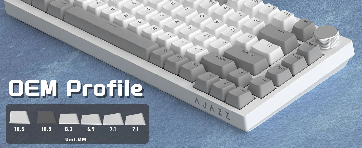 AJAZZ AK820 Wired With Rotary Volume Buttons Hot-Swappable Keys For Office AndHome Mechanical Keyboards DIY