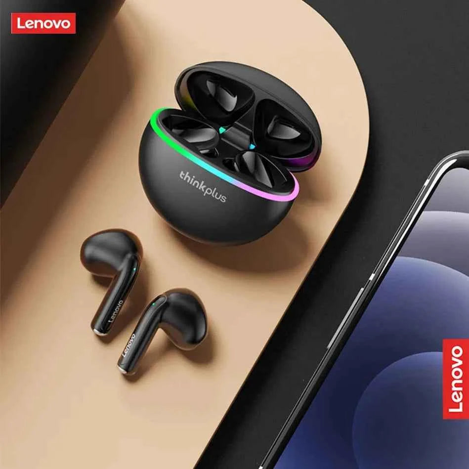 Lenovo XT97 Bluetooth Wireless Headphones With Flash Led Light  Bluetooth Earphone Wireless Earbuds Headsets With Microphones