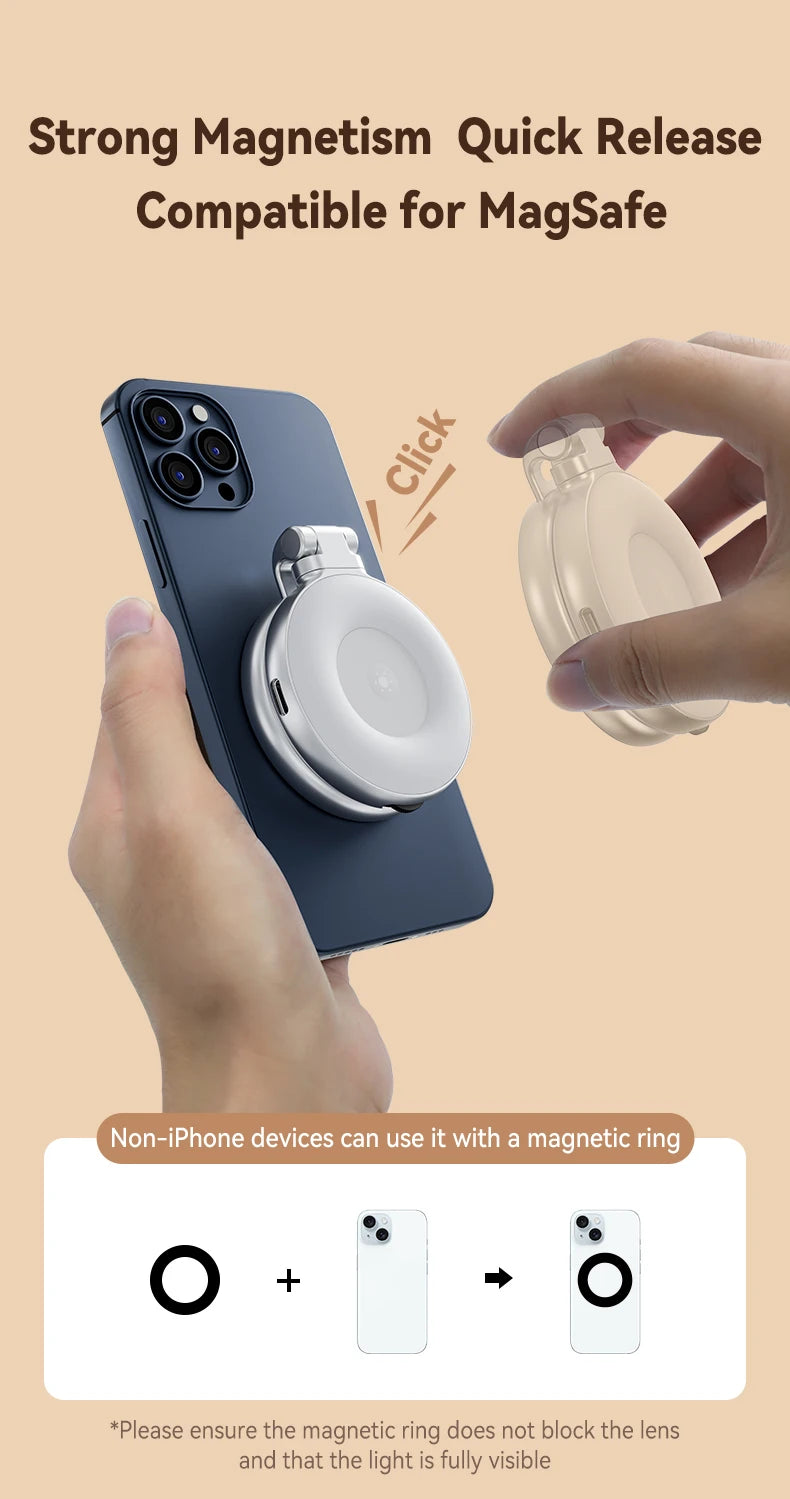 TELESIN Magnetic Phone Camera Hand Grip Universal Smart Phone Holder with Remote Control for iPhone & Android Bluetooth Shooting Aid