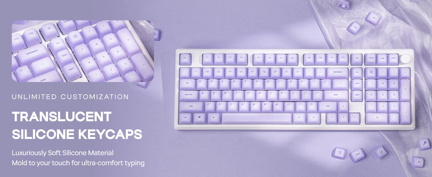 EPOMAKER AegisSil Keycap Set 113 Cherry Profile Silicone Material Keys for Cherry MX/Kailh/Outemu/Gateron Mechanical Keyboard