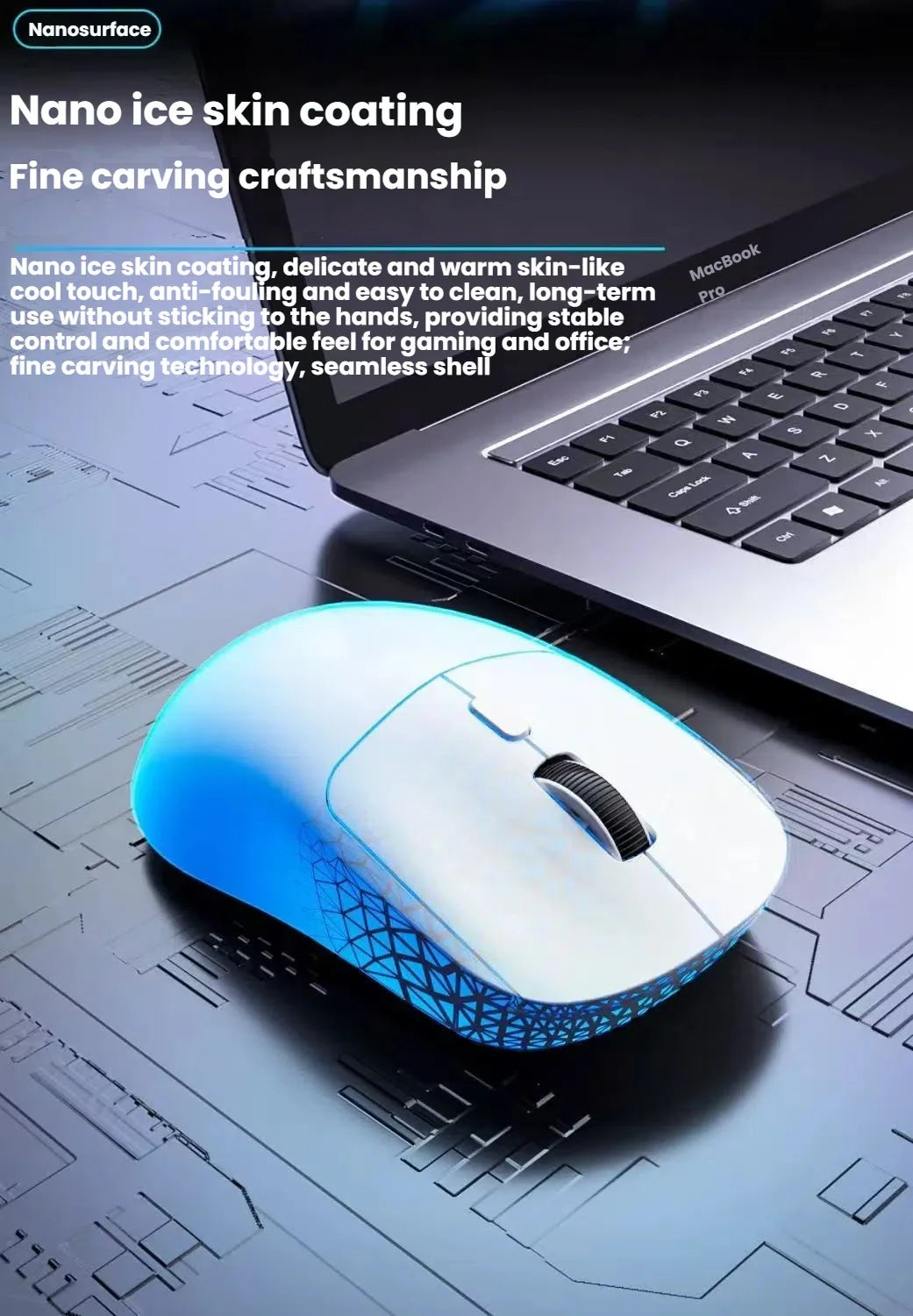 New M348 Wireless Bluetooth Lightweight Esports Game Mouse 6400DPI Mobile Battery Long Battery Life 2.4GHz Wireless Receiver