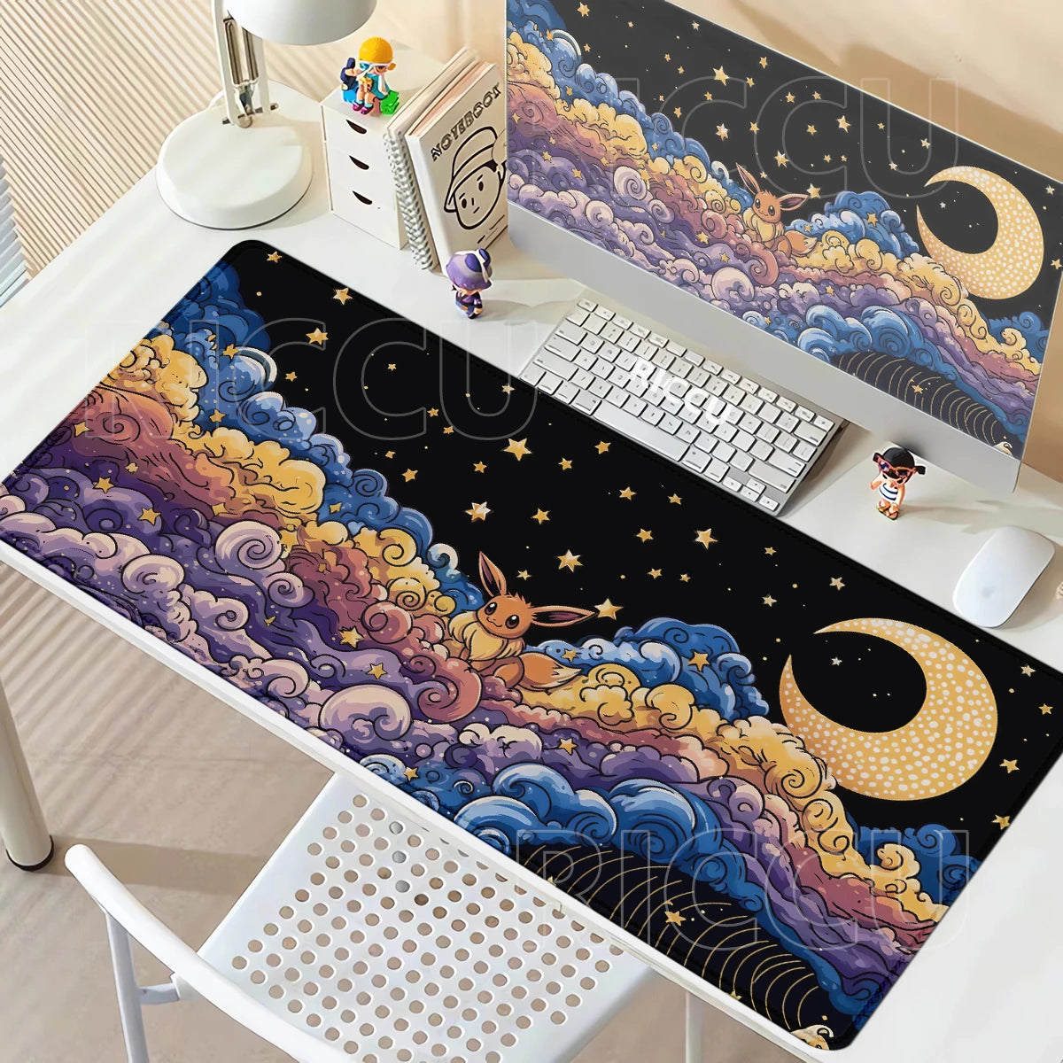 Large Mouse Pad Anime Gaming Speed Mousemat Eevee Desk Mat Gamer Keyboard Mousepad Office Accessories P-pokemon Kawaii Deskmat
