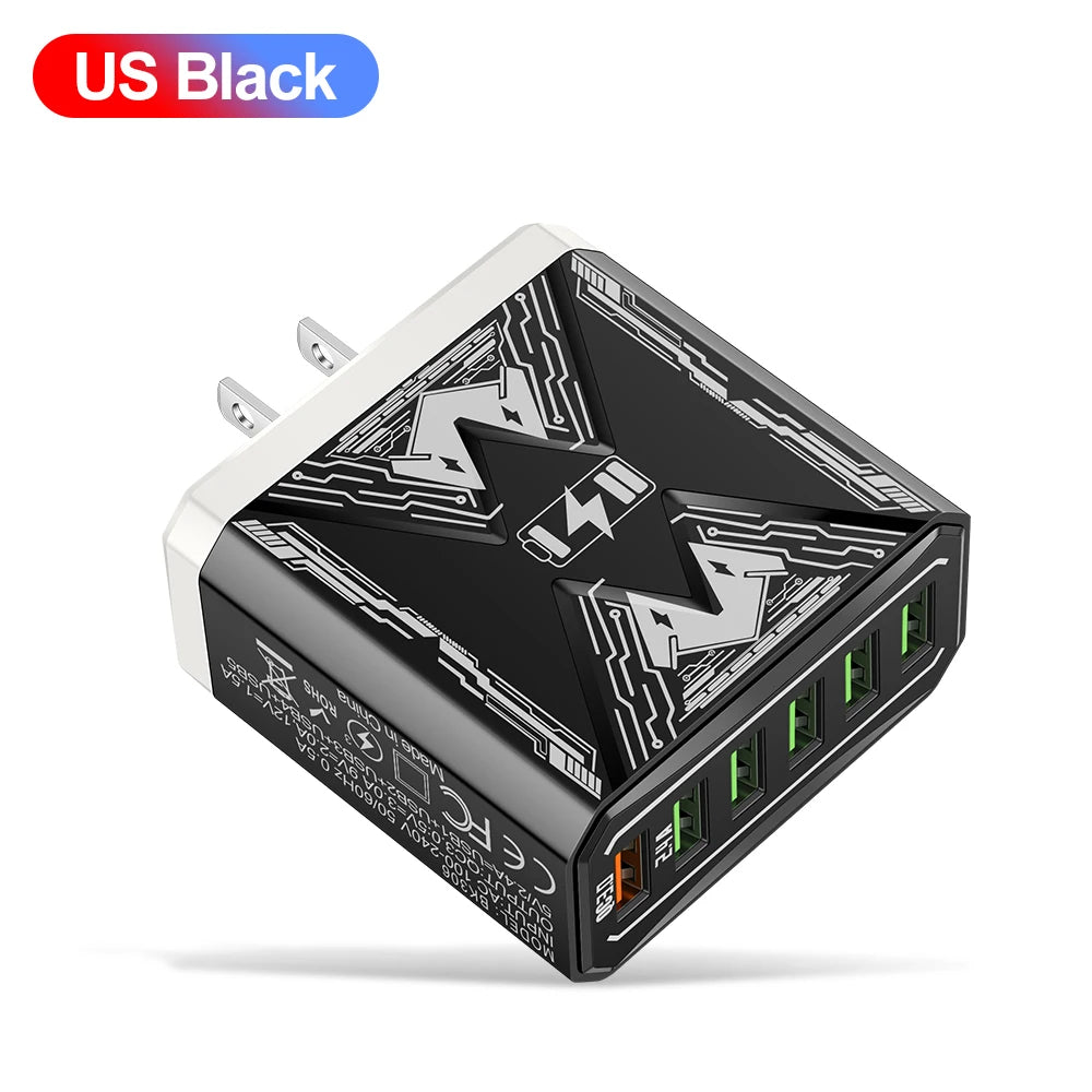 6-in-1 Fast Charger for iPhone 17/16/15 — Type-C Port / USB-C Charger