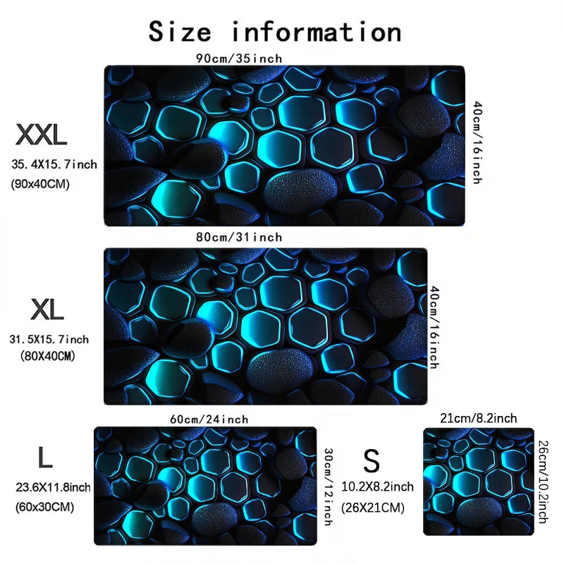 New Cool Geometric Pattern 3D Mouse Pad Computer Laptop Mouse Pad Office Large Gaming Mousepad Rubber Bottom Non-Slip Desk Mat