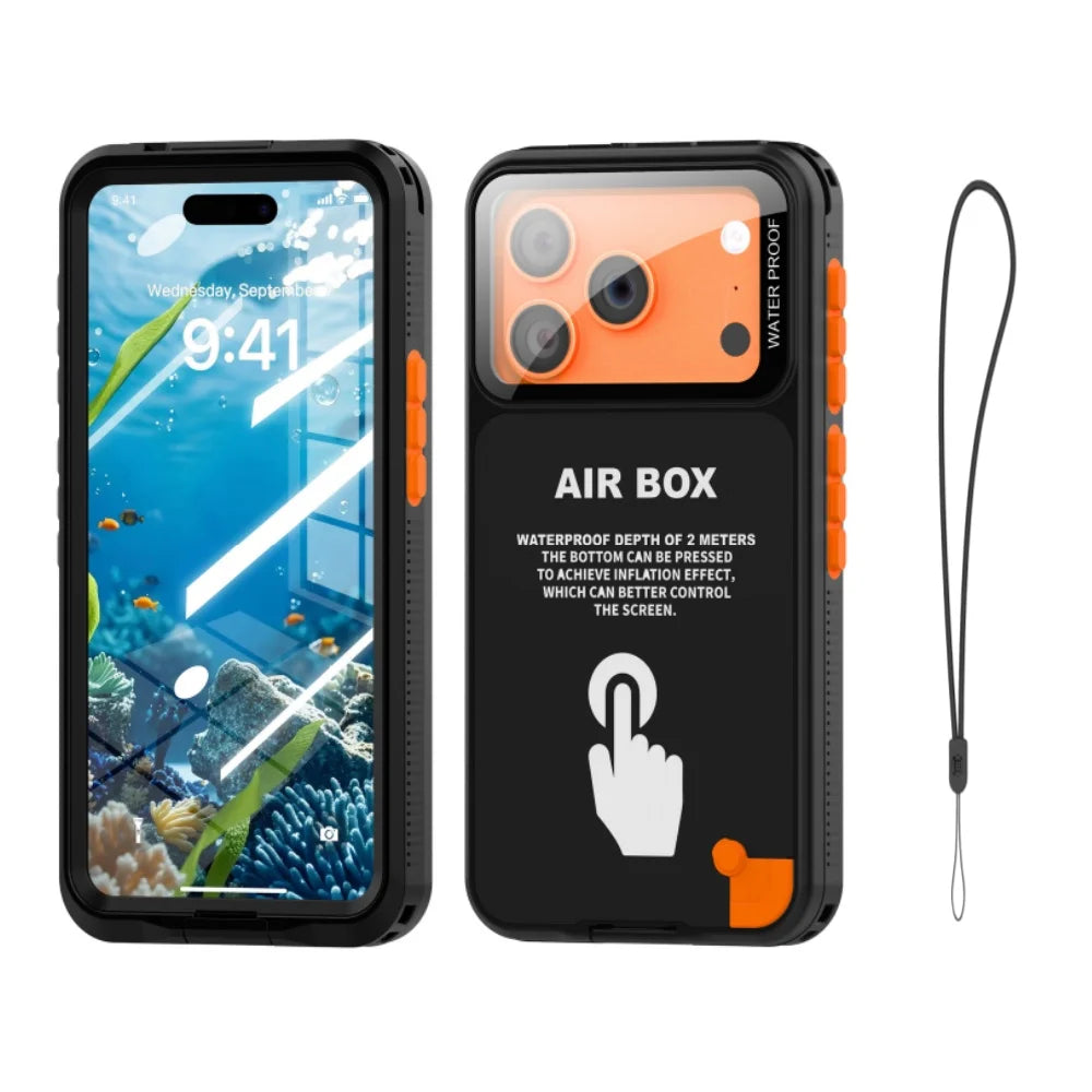 This brand-new touch-enabled IP68 waterproof phone case is suitable for iPhone 16 PRO MAX, 17, 15, 14, 13, 11PRO, and 12