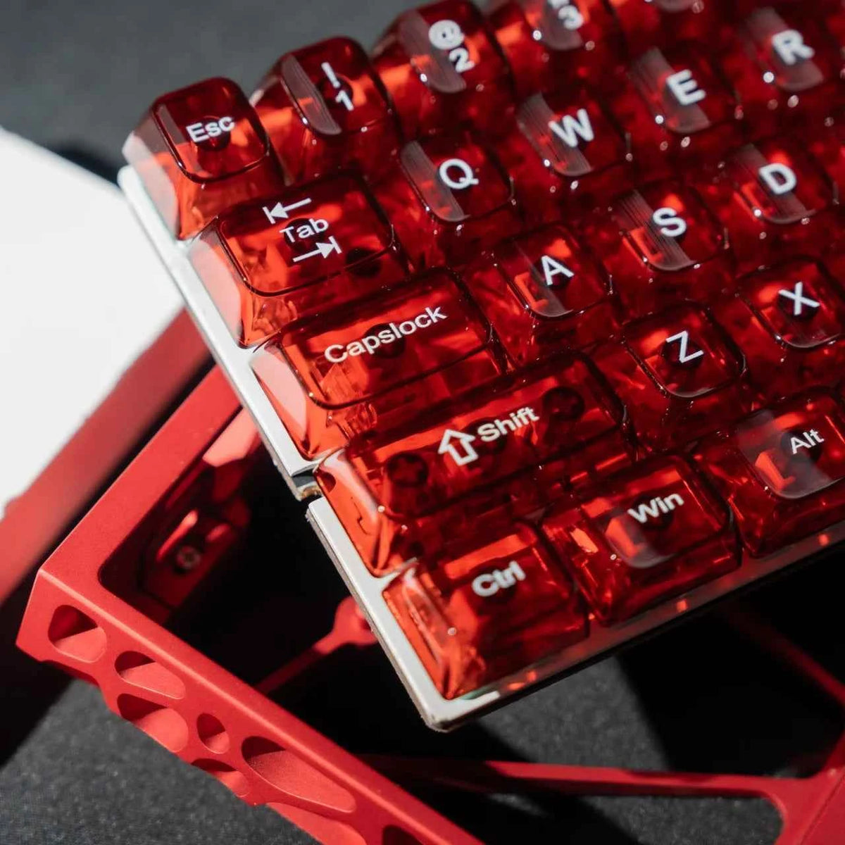 Womier 115 Keys Clear Keys Red Transparent Keycaps MDA Profile Crystal Ceramic Custom Keycaps Set