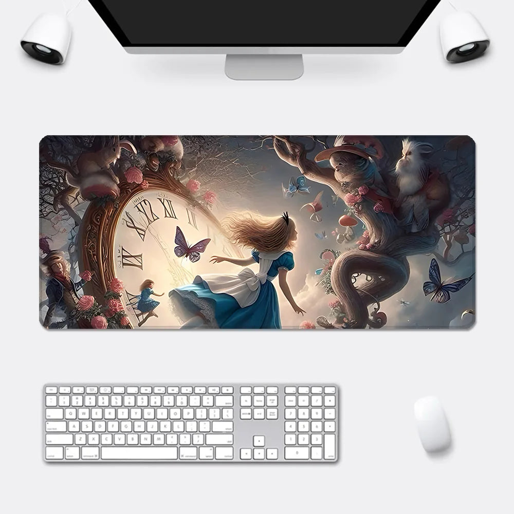 Cartoon Alice in Wonderland Mousepad HD Printing Computer Gamers Locking Edge Non-slip Mouse Pad XXL90x40cm Keyboard PC Desk Pad