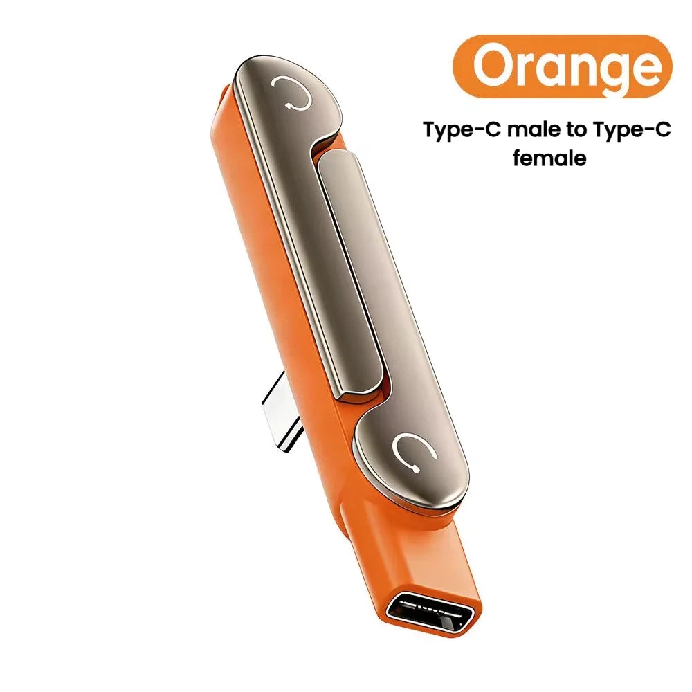 240W 2 in 1 Portable Foldable Phone Stand Fast Charging OTG Type-C Male to USB-C Female Converter For iphone17 16 Samsung