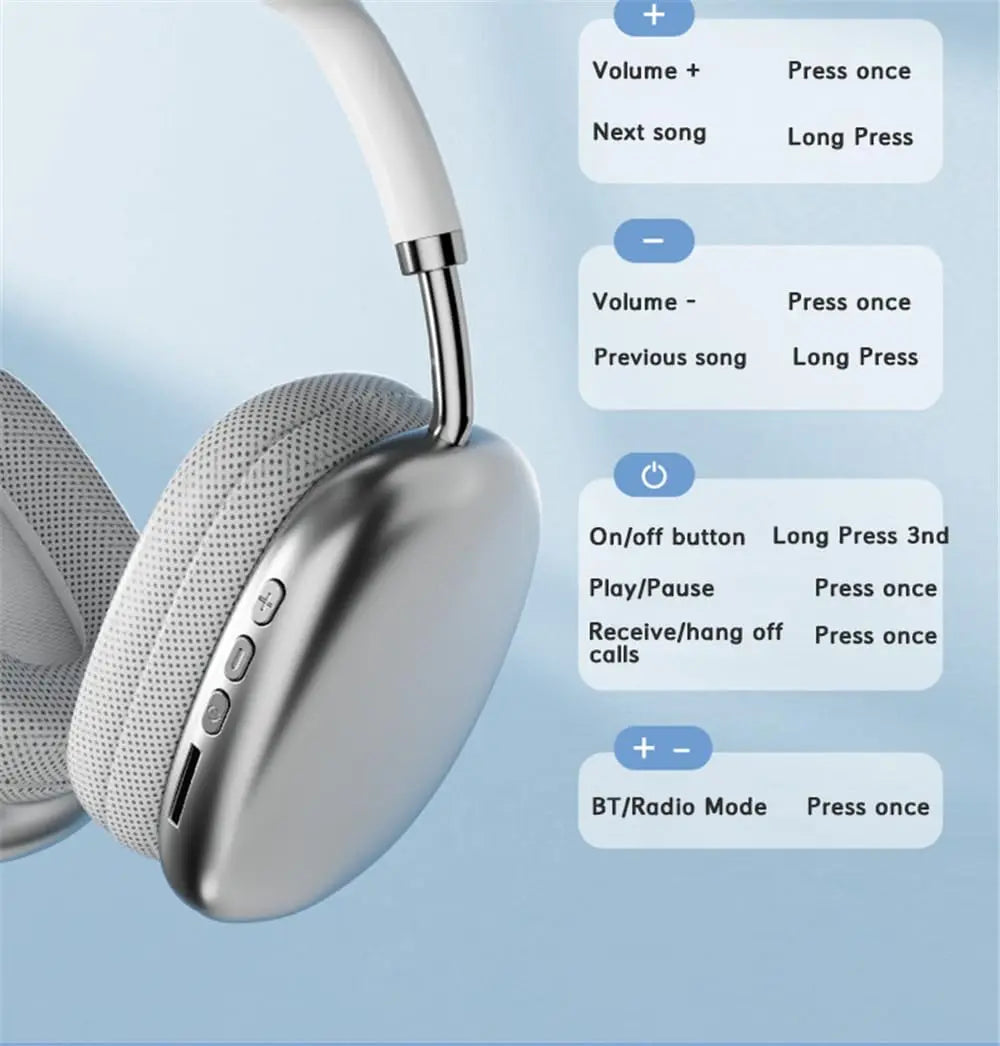 2026 Bluetooth Over Ear Headphones Wireless, HiFi Stereo Sound, 12 Hours Playtime, Dual Device Pairing, Foldable Noise Isolating Gaming Headset B36 Wireless Bluetooth 5.3 Headphones