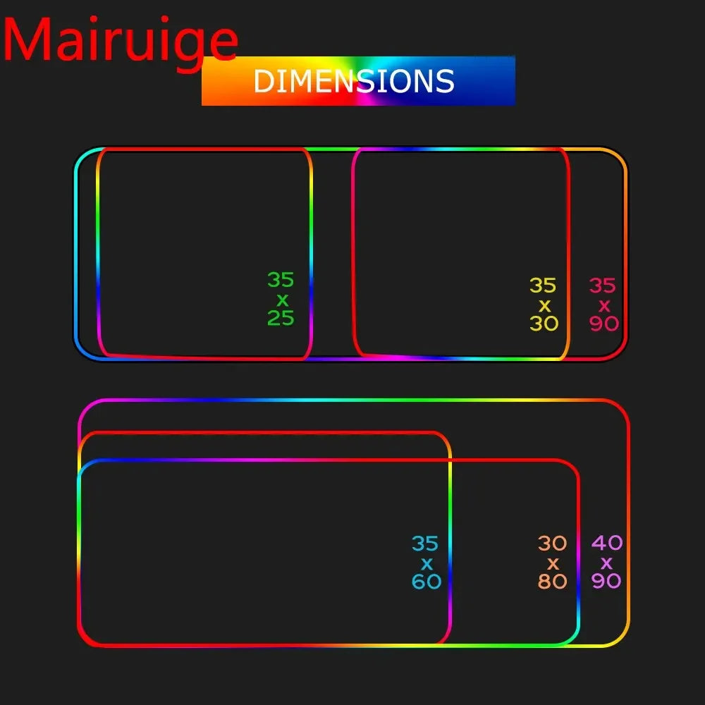 RGB Led Backlight Mouse Pad Cool Cyberpunk Gaming Accessories Carpets Large Mause Pad Gamer XL Neon Desk Mat Rug Mouse Mat