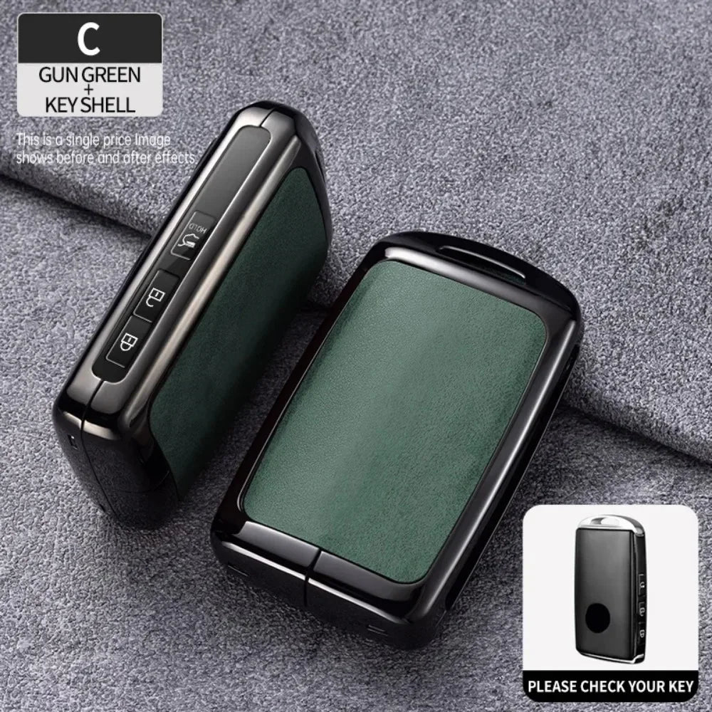 Zinc Alloy Leather Smart Car Key Fob Case Cover Chain Remote Shell Holder Protector for Mazda 3 6 CX3 CX30 CX5 CX8 CX9 CX50 CX60