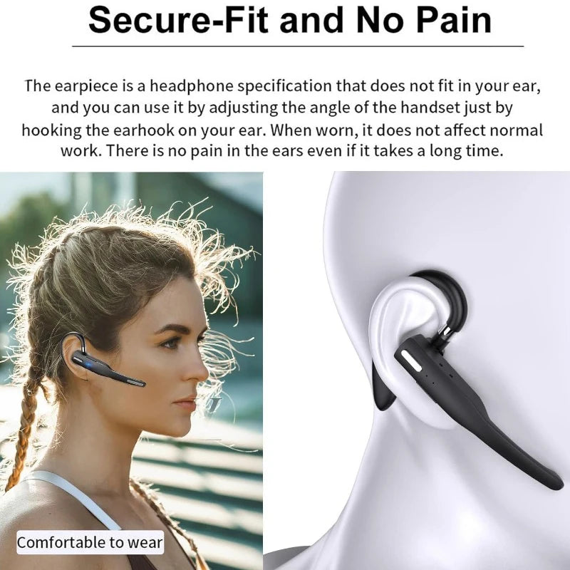 YYK525 Business Headset, Over Ear Earphones with Mic, Bluetooth5.1 Over Ear Headset, 180° RotatingHD Call Quality And Microphone