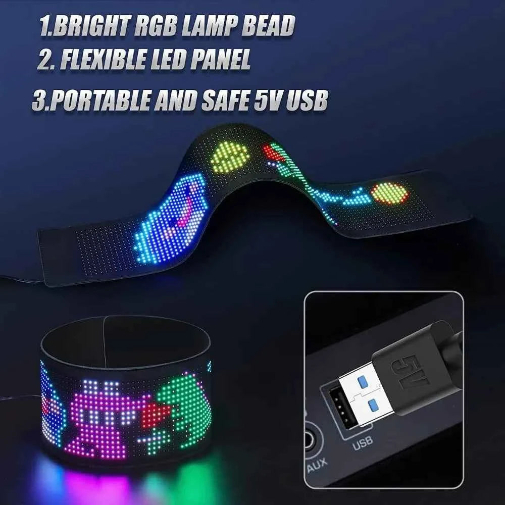 Huge Bright Devil Eyes LED Light Demon's Eye Programmable Scrolling LED Sign Flexible Screen for Store and Car Displays
