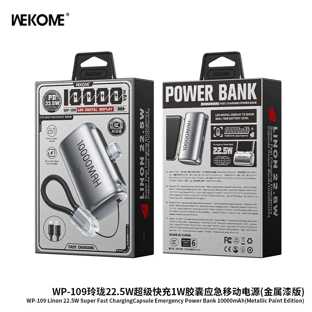 Mini PowerBank 10000mAh Spare battery Portable Charger Mobile External Battery Fast charging For iPhone Samsung Xiaomi