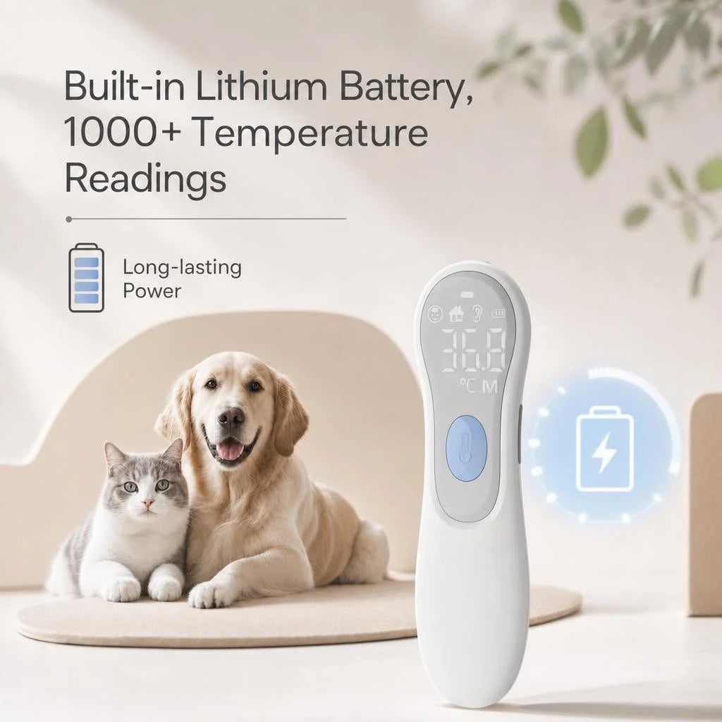 JUSTLANG Recharge Digital Pet Thermometer LED Fast Accurate Reading ℃/℉  Veterinary Temperature for Dog Cat Animal Pet