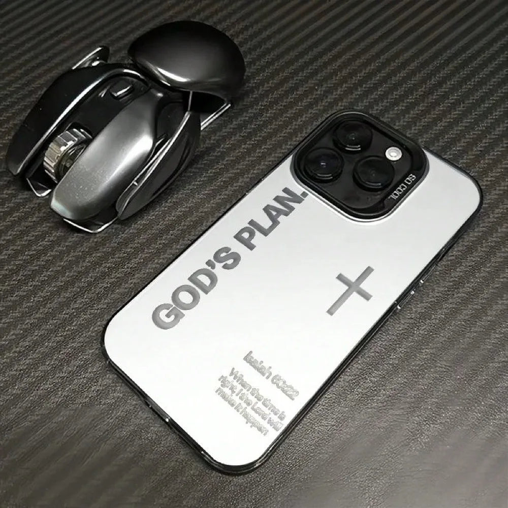God's Plan Phone Case Cross Pattern Religious Art Fashion  Laser Craft Anti-Drop Case For IPhone 17 16 15 14 13 12 11 Galaxy