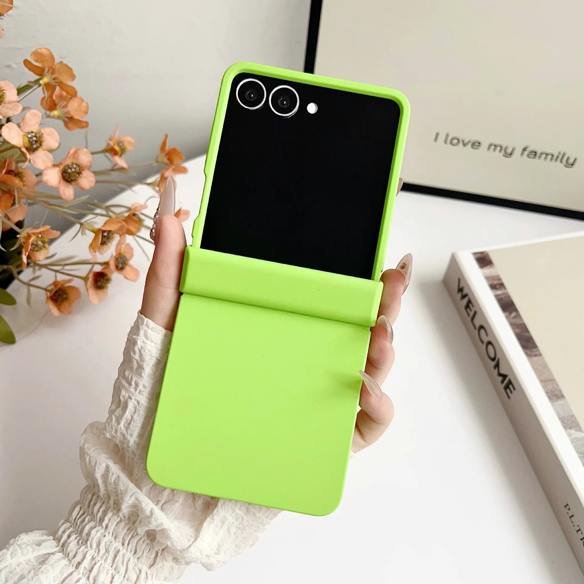 Dopamine Candy Color Matte Phone Case for Samsung Galaxy Z Flip 7 FE 6 5 Flip 4 3 5G Hinge Protective Hard Back Cover