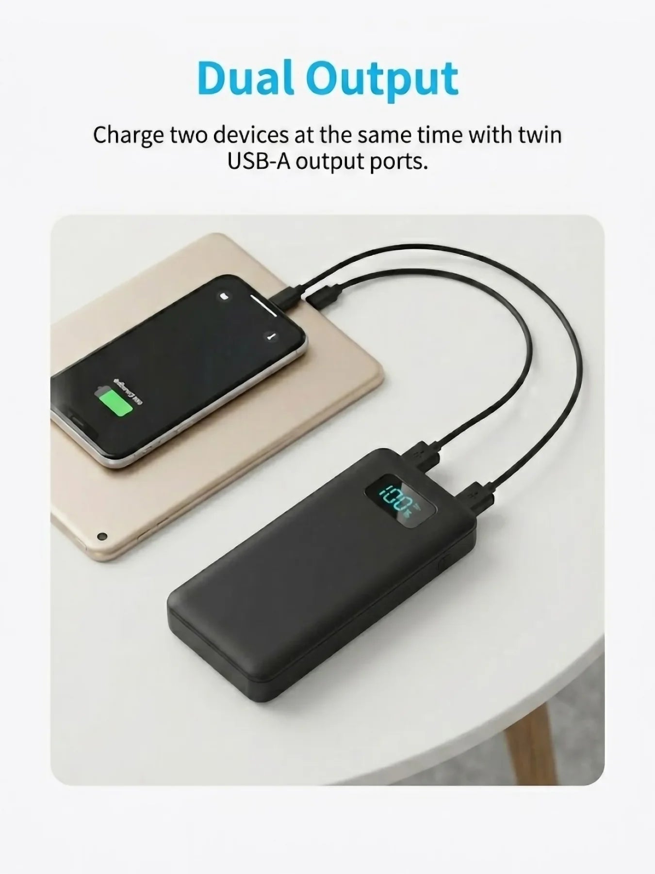 10000mAh Ultra Slim Portable Charger USB C with LED Flashlight 18W Fast Charge Type C Power Bank for Samsung Galaxy S26 S25 Ultra S24 Google Pixel iPhone 17 16 15 14 plus