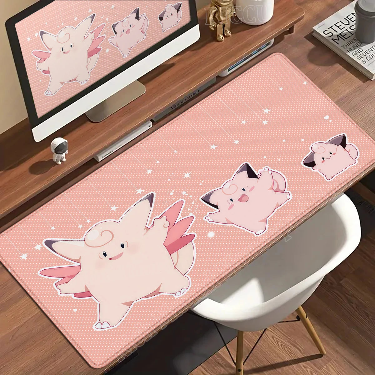 Kawaii Pink Keyboard Pad Clefairy Anime Gamer PC Cabinet Mouse Pad Ppokemon Jigglypuff Mousepad Laptop DeskMat E-Sports Mousemat