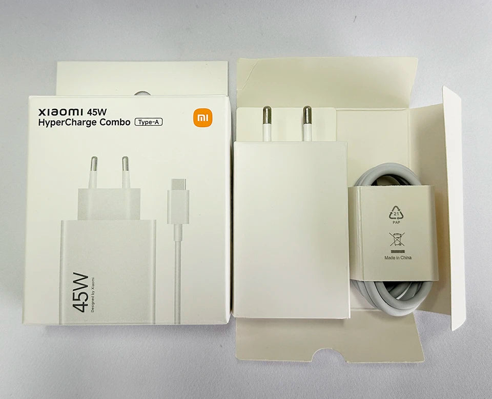 Original XIAOMI Charger 45W 33W Fast Turbo Charge Cable Usb C Travel Adapter Mi 11 10t Pro 10 11s Poco M7 X7 X5 X3 Redmi Note 15