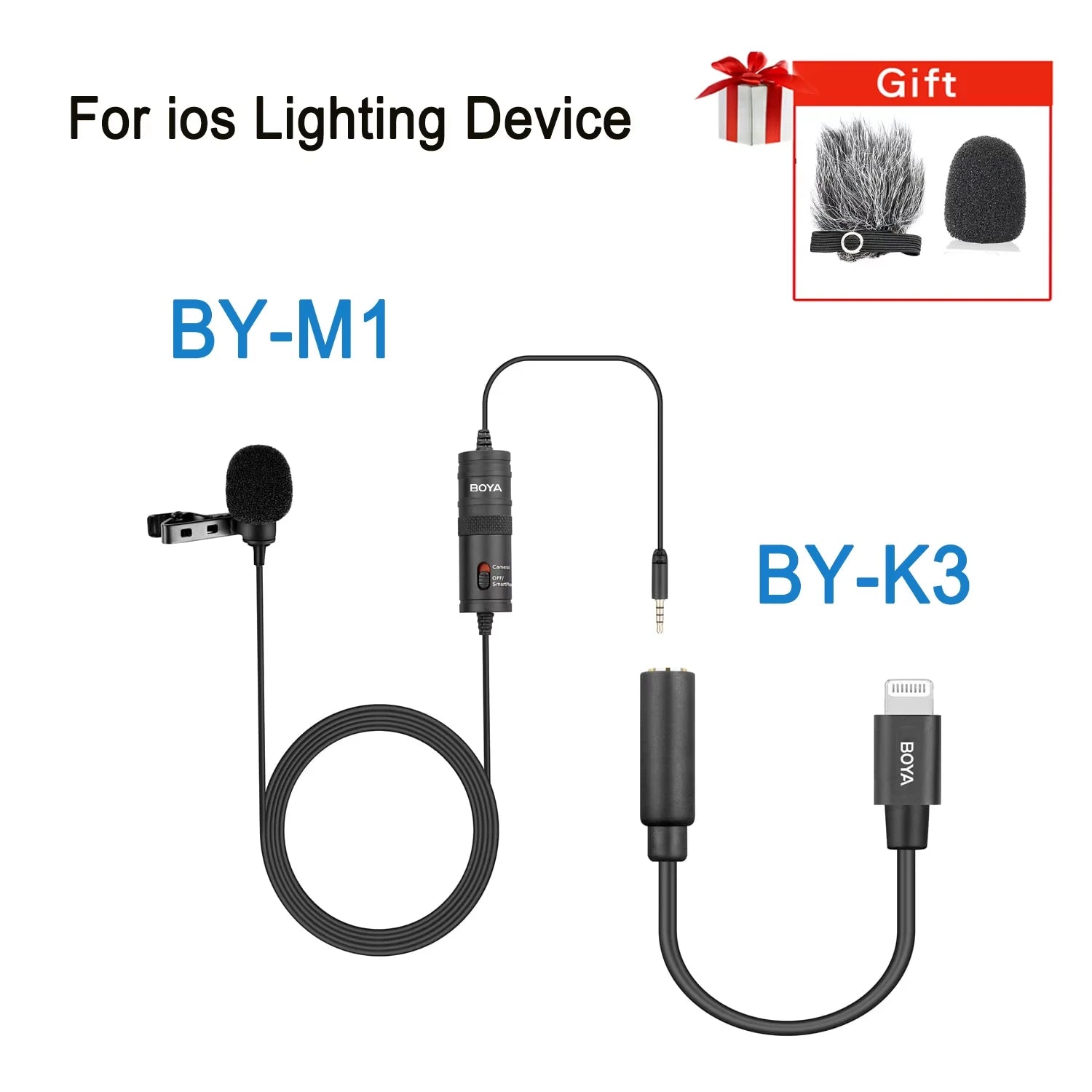 BOYA BY-M1 Condenser Lavalier Lapel Clip-on Microphone 3.5mm TRRS 6M Mic For PC iphone DSLR Camera YouTube Recording Streaming - WinSupport Tech